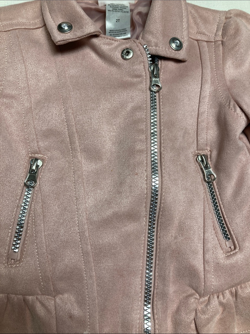 Little Lass Pink Jacket and Tan Floral Cargo Pants Girls Matching Set - Picture 6 of 8